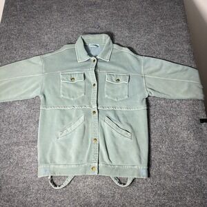 Free People We The Free Jacket Womens S Sage Green Button Up Utility Shacket